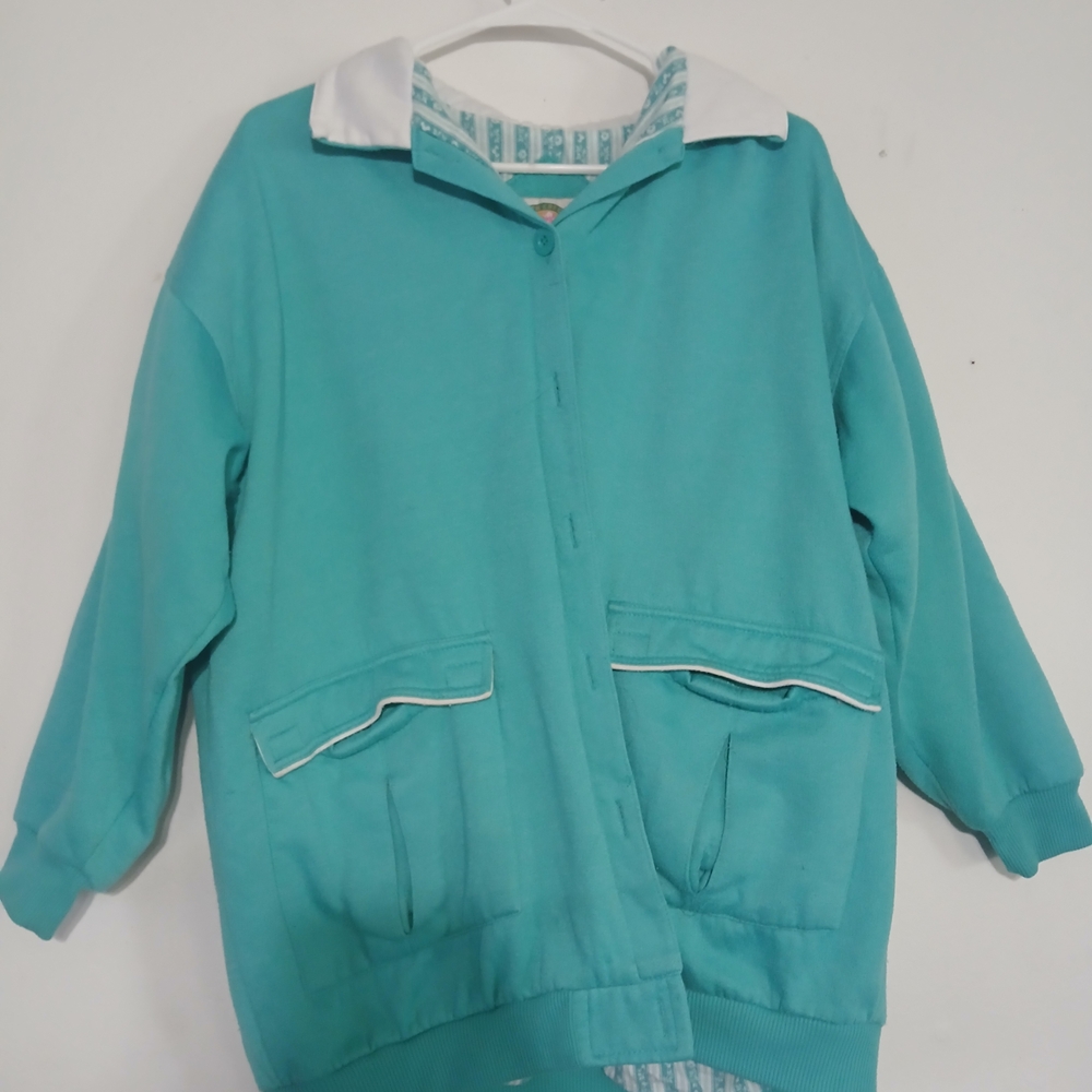 Rock Creek Teal Button-Up Jacket with White Collar (0029)